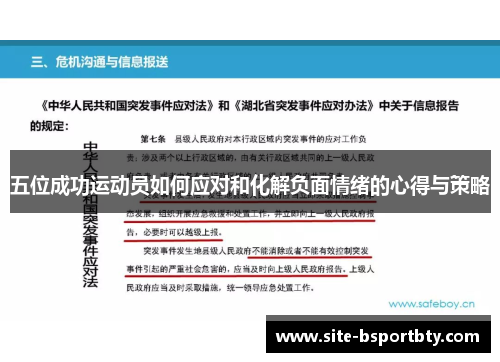 五位成功运动员如何应对和化解负面情绪的心得与策略